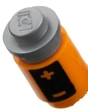 Lego NEW T-REX Minifigure BATTERY Orange Round Brick/Silver Plate Top 71052 Part