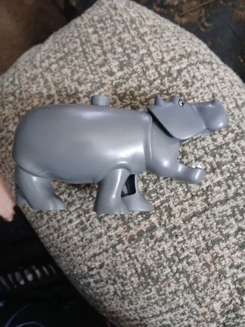 New! Lego Duplo Grey Hippo Hippopotamus Mouth Opens & Closes Animal Zoo J