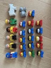 Vintage Lego Duplo Minifigure Lot Square Base Body People - Animals & Figures