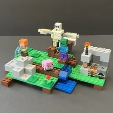 LEGO Minecraft 21123 The Iron Golem Complete Set w minifigs, NO MANUAL