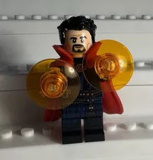 LEGO Marvel Doctor Strange Minifigure w/ Cape & 2 Trans-Orange Discs