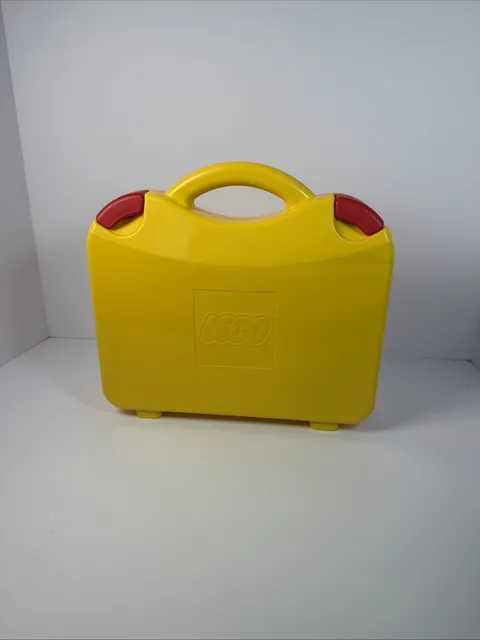 LEGO Yellow Storage Carry Case Organizer Suitcase w/ Shelves Red Latches VTG