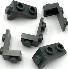 Lego 5 New Dark Bluish Gray Bracket 1 x 1 - 1 x 2 Parts