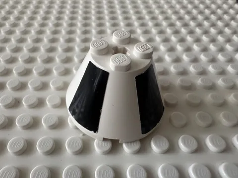 LEGO Cone 4 x 4 x 2 with Axle Hole with Black Sections 3943bpb01