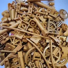 Bulk Lego:  Gold Pearl & Metallic  - Sorted 3.5oz Studs Flats Columns Decorative