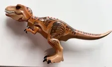 LEGO T. rex Dinosaur Minifigure Figure Brown/Tan Dark Brown Stripes