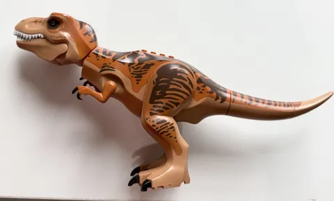 LEGO T. rex Dinosaur Minifigure Figure Brown/Tan Dark Brown Stripes
