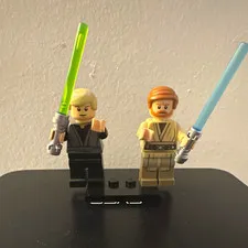 LEGO Star Wars Minifigures Lot of 2 Luke Skywalker & Obi-Wan w/ Lightsabers