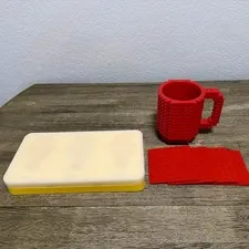 LEGO Kitchen Lot Minifigure Popsicle Mold Case Silicone Mats + Brick Mug