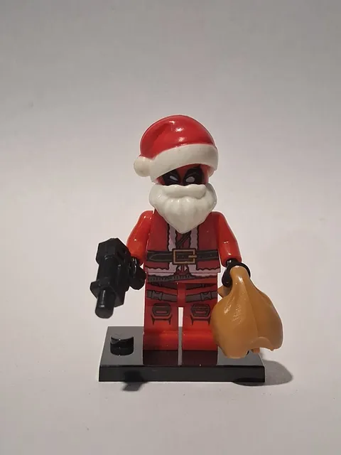 Deadpool Lego Minifigure Chritmas,Santa With Stand Custom Holiday Serie New