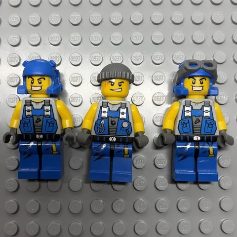 LEGO Minifigure Power Miners Lot of 3 Rare Retired Goggles Vintage