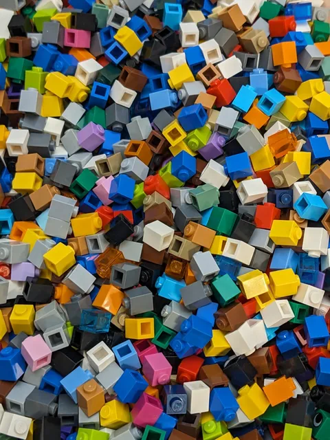 LEGO 1x1 Bricks Bulk Lot 500pcs Assorted Mixed Colors Cleaned Genuine 3005