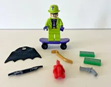 Lego The RIDDLER  Mini figure Lime Suit DC Batman and Pieces 76120 76137 sh0593