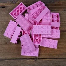 LEGO 3001 Light Pink Brick 2 x 4 Qty 20 Used Wash and Sanitized