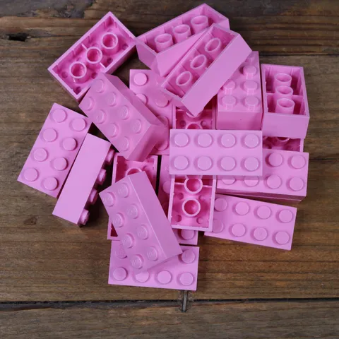 LEGO 3001 Light Pink Brick 2 x 4 Qty 20 Used Wash and Sanitized