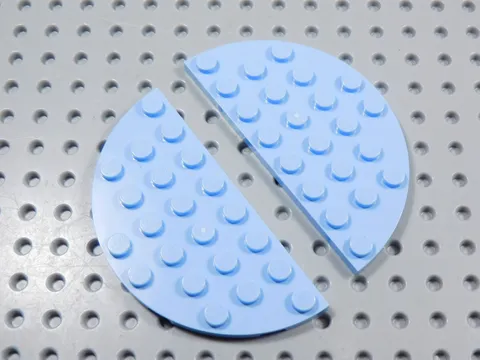 LEGO Lot of 2 Bright Light Blue 4x8 Half Round Plates BM