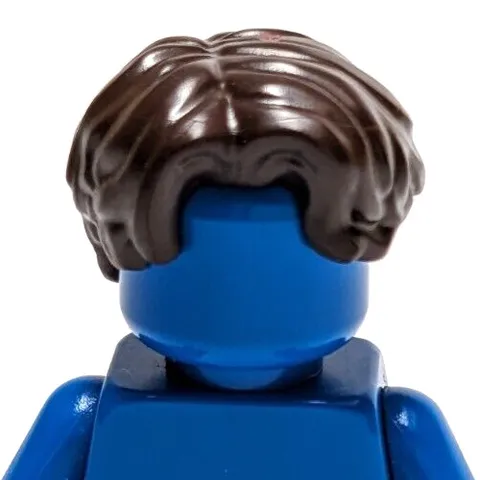 Lego - Minifigure Hair - Dark Brown, Middle Part, Wavy, Bangs