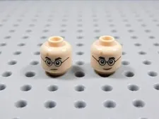 LEGO Lot of 2 Harry Potter Dual Sided Flesh Head Scar Glasses Minifig BG
