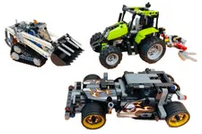 LEGO Technic Set of 3 9393 Tractor 42032 Tracked Loader 42046 Getaway Racer 