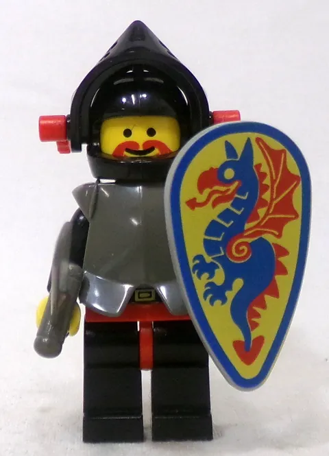 LEGO Castle 6009 Black Knight Breastplate Red Dragon Plumes 1992 Minifigure