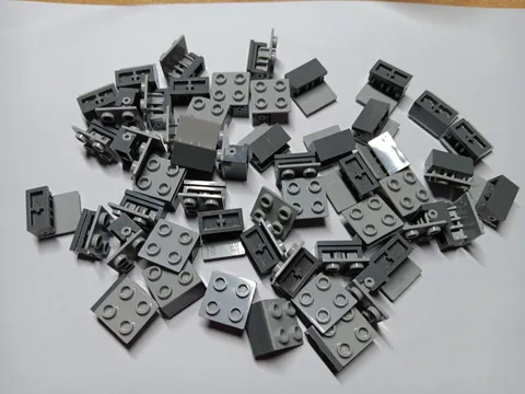 LEGO 52 LIGHT & DARK BLUISH GRAY HINGE BRICKS BASE TOP PLATE ASSEMBLY 1X2 2X2