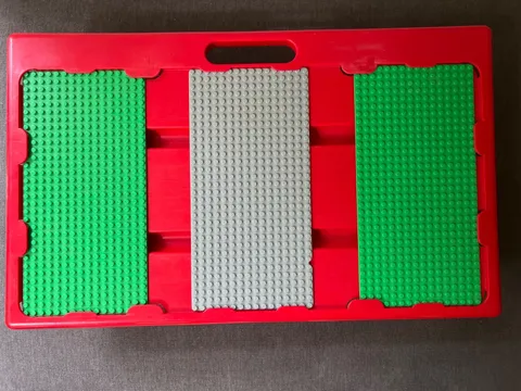 Vtg 1998 LEGO Red Lap Table Travel Storage Tray Sliding Carrying Case #30341-001