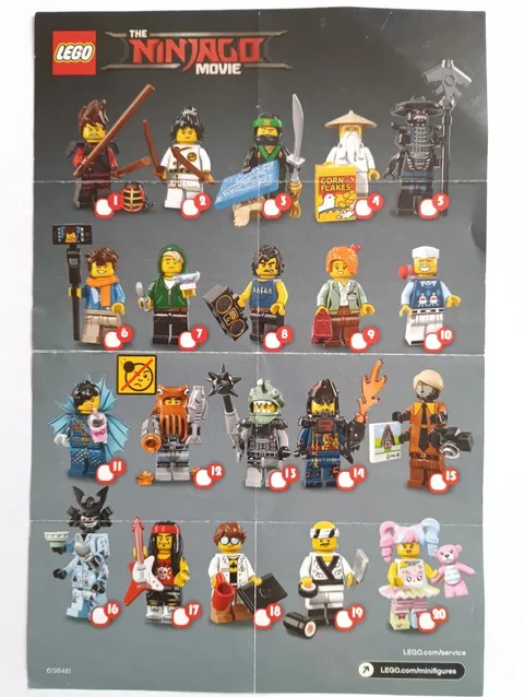 LEGO Ninjago Movie Minifigure Set 20 Types 71019