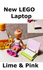 New LEGO Laptop Pink Green Case Big Keyboard Printed Cool School Gear College