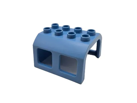 Lego Duplo Medium Blue Train Locomotive Cabin Roof 4x4x2 Part 13530 4 Windows