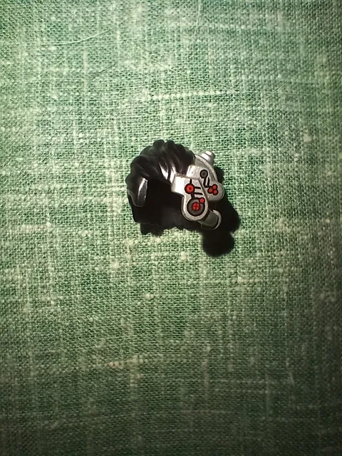 LEGO Ninjago Cyrus Borg Hair Headgear Black Silver Cyber Red Eye Part
