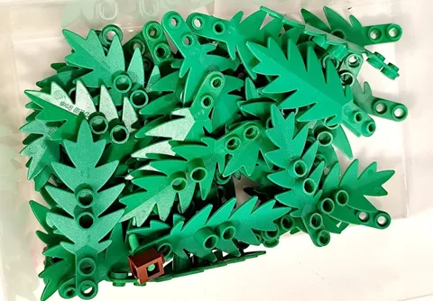 6X Lot Leaves For Palm Lego 6148 Three Palm Leaf Small 8X3 6Pz