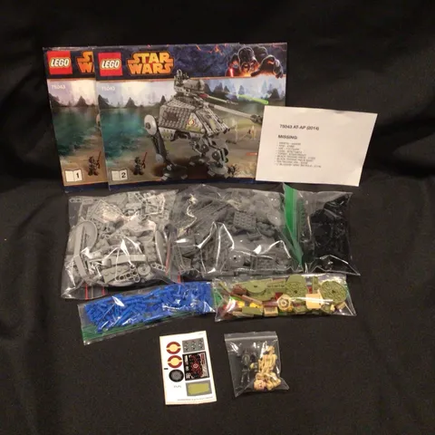 Vintage LEGO Star Wars Set 75043 AT-AP (2014) UNUSED STICKERS NOT COMPLETE