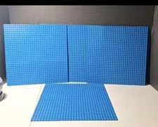 Lego Lot of 4 Blue Studded Baseplates 32x32 peg Building Plates Pre-owned