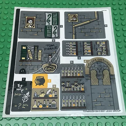 LEGO Sticker Sheet for Set 76383 Hogwarts Moment: Potions Class New Authentic