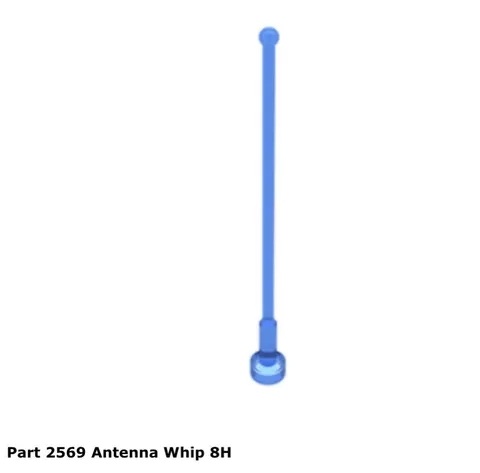 Lego 1x 2569 1 x 8 - 8H Trans-Dark Blue Antenna Whip Sets 6959 6939 Nm