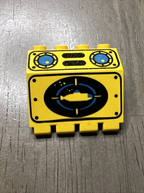 LEGO 2582px2 Yellow Aquazone Panel 2x4x3 1/3 Hinge Submarine 1990s