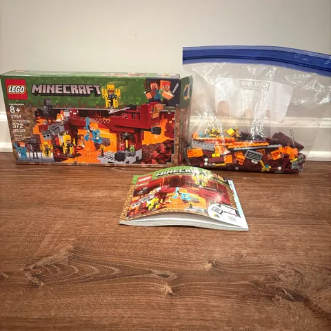 Lego Minecraft The Blaze Bridge Set With Box Manual 21154 Near Complete