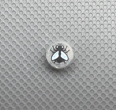 LEGO Round 1x1 Trans Clear Tile Black Fly Minifigure Series 29 Trash Monster