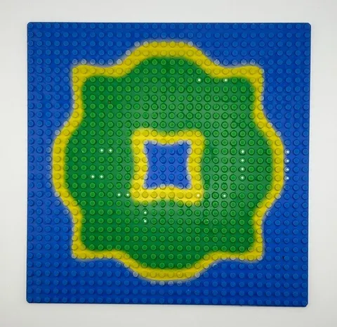 Lego Pirates Forbidden Island Base Plate ONLY 6270 32 X 32 Blue Green Yellow