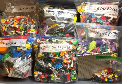 Huge Lego Collection 4,362 Loose Pieces All Bagged Around 11 Pds Worth