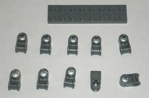 LEGO NEW 1x2 Dark Stone Grey Cross Block 90° (Axle/Pin) (10x) 4210851 Brick 6536