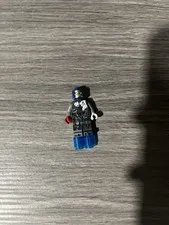 LEGO Minifigure Black Suit Printed Torso Blue Legs Red Hand Accessory