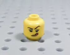 LEGO Female Girl Yellow Dual Sided Head Minifig Tongue Sticking Out AY
