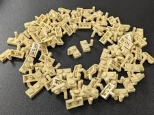 Lego x100 Tan Plate, Modified 1 x 2 with Bar Arm Up (Horizontal Arm 5mm) # 4623b