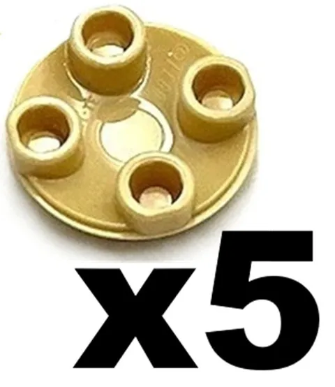 Lego 5 New ROUND PLATES Tan 2 x 2 with Rounded Bottom Boat Skid Part 2654 TN2