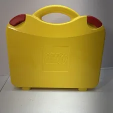 LEGO Classic Yellow Orange Carrying Case 10”x11” Plastic Storage Box & Dividers