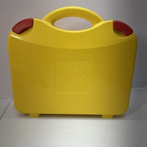 LEGO Classic Yellow Orange Carrying Case 10”x11” Plastic Storage Box & Dividers