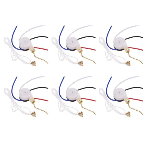 6X Ceiling Fan Switch Kit 3-Speed 4-Wire Fan Switch-Zip Vers6358