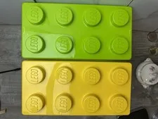LEGO Storage Brick Boxes Large 8 Stud Green  & Yellow  Set Of 2