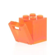 1x LEGO Storage Cabinet 2x2x2 Transparent Neon Orange Letter Slot 4346 4345